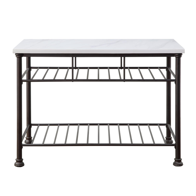 Red Barrel Studio® 50'' Steel Prep Table with Marble Top Wayfair